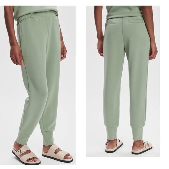 Varley Slim Cuff Pant 27.5 Pants Joggers Green Doublesoft Pockets Large NEW